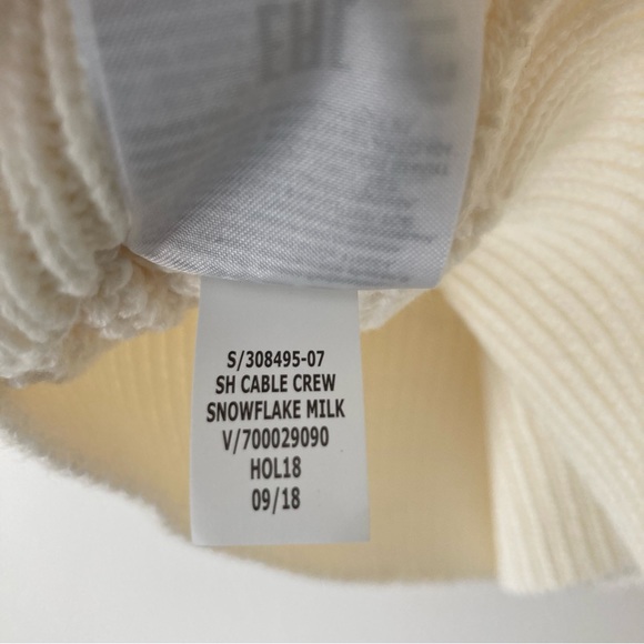 GAP Off White / Cream Cable-Knit Crewneck Sweater - Picture 9 of 12